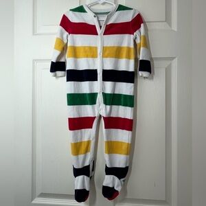 HUDSON BAY COMPANY Striped Multicolor Kids Footie Pajamas Size 12-18 months